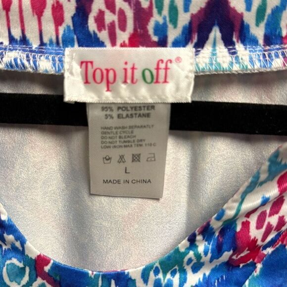 Top It Off Multi Quarter Sleeve U Neck Dress Size Large - Picture 4 of 5